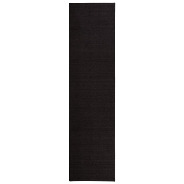Winston Porter Rhianne Machine Washable NonSlip Solid Black Runner Rug